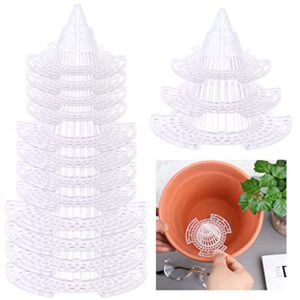 30 pcs upgraded cone flower pot hole mesh pad diy planter bottom grid mat mesh hole screens for keeping soil from flowing-prevent soil loss breathable gasket-drainage netting for bonsai,3 sizes