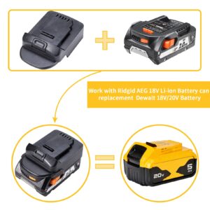 Adapter Converter for Ridgid AEG 18V Hyper li-ion to Dewalt 20V DCB205 DCB206 DCB200 Li-ion Power Tool Battery