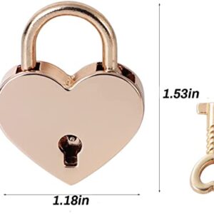 4 Pcs Diary Lock and Key Set, Heart Lock Mini Lock, Small Love Lock for Diary Book Jewelry Storage Box Locker Decor Valentine Gift (Multicolor)