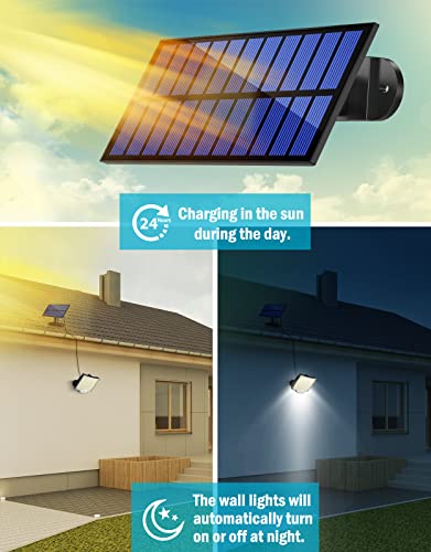 MPJ Solar Light for Outdoor, 106 LED Solar Light Outdoor with Motion Sensor, IP65 Waterproof, 120° Lighting Angle, Solar Wall Light for Garden with 16.5 ft Cable