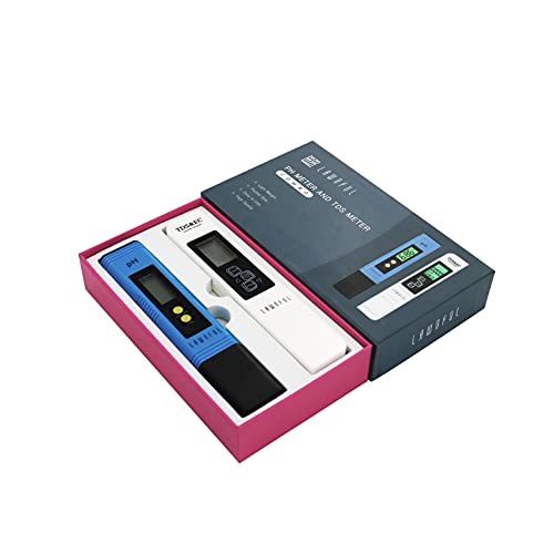 Water pH Meter and TDS Meter, LAWNFUL pH and 3 in 1 TDS&EC Water Tester Combo, Turbidity Meter, ±0.01 pH Accuracy ±2% F.S Accuracy TDS/EC/Temperature Meter, Pen Type and Handheld, PPM Meters