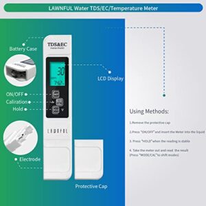 Water pH Meter and TDS Meter, LAWNFUL pH and 3 in 1 TDS&EC Water Tester Combo, Turbidity Meter, ±0.01 pH Accuracy ±2% F.S Accuracy TDS/EC/Temperature Meter, Pen Type and Handheld, PPM Meters