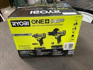 one+ hp 18v brushless cordless 1/2 in. hammer drill and 1/4 in 4-mode impact driver kit w/ (2) batteries, charger, & bag
