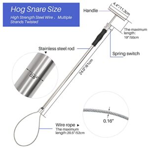 PAULOZYN Stainless Steel Hog Pig Catcher Pole ​Holder Control Tool Heavy Duty for Dog Pig Animals Swine Livestock