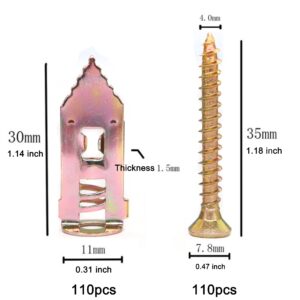 binifiMux Drywall Anchors with Self Drilling Screws Kit, 12x30mm 110pcs, Sheetrock Hanging TV Shelf Strap Cabinet Decoration Fixing Curtain