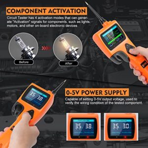 Power Circuit Probe Tester 9-30V Car Circuit Tester, Component Activation Electrical Tester, Relay Tester, Multimeter Circuit Breaker Finder, Injector Tester, with 20FT Test Cable LED and Test Light