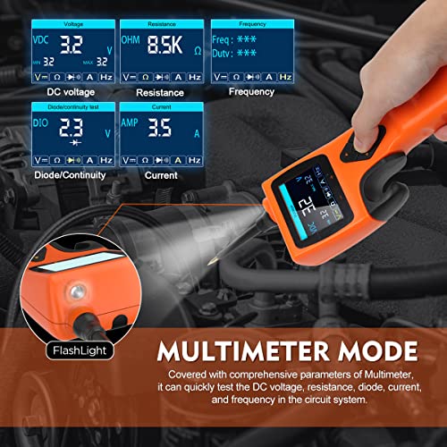 Power Circuit Probe Tester 9-30V Car Circuit Tester, Component Activation Electrical Tester, Relay Tester, Multimeter Circuit Breaker Finder, Injector Tester, with 20FT Test Cable LED and Test Light