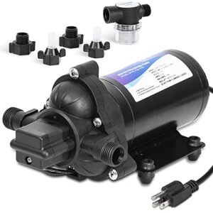 dc house 33-series black 115volt water pressure pump 3.3gpm 45psi with power plug self priming water pump electric 115v ac for high-flow moderate-pressure booster agriculture spraying transfer