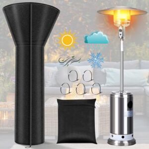 patio heater covers waterproof 420d with zipper & storage bag-dustproof windproof and snowproof propane heater covers heavy duty with 5 buckles outdoor patio heater cover - 89"h x 35"d x 19"b (black)