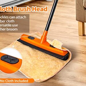 Rubber Broom JEHONN Carpet Rake for Pet Hair Remover, Fur Removal with Squeegee, Portable Detailing Brush Brush, 50 Inches Telescopic Long Handle for Fluff Carpet