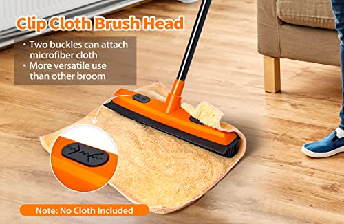 Rubber Broom JEHONN Carpet Rake for Pet Hair Remover, Fur Removal with Squeegee, Portable Detailing Brush Brush, 50 Inches Telescopic Long Handle for Fluff Carpet