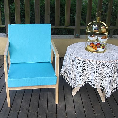 youngseahome Patio Seat Cushion Covers,Washable Slip Covers Replacement,Waterproof Outdoor Furniture Chair Cushion Pillow Seat Cover for Couch,Garden,Sofa,Aqua,22"×20"×4"(4 Covers Only)