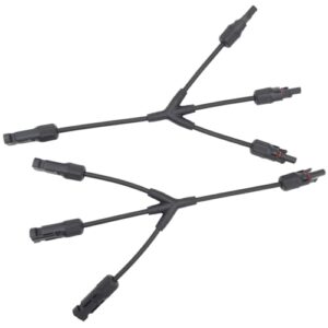 solar y branch connector solar panel long parallel connectors extension kit (m/fff and f/mmm)(1 to 3 (2 pack))