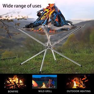 22Inch Fire Pits for Outside Small Foldable Fire Pit with Steel Mesh for Camping, Outdoor Hiking with Carry Bag