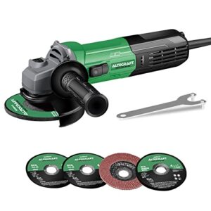 altocraft angle grinder tool,4-1/2 inch corded electric power hand mini grinders with grinding wheel, 2 cut off wheels, flat disc,auxiliary handle for metal concrete wood cutting/grinding/polishing