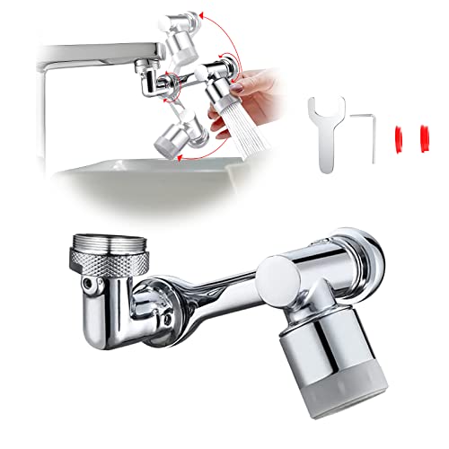 1080 ° rotating sink faucet aerator,faucet extender,2 kinds of water outlet mode robot arm faucet adapter for gargling, washing eyes,washing hair,washing face,washing sink (Dual Mode)