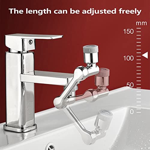 1080 ° rotating sink faucet aerator,faucet extender,2 kinds of water outlet mode robot arm faucet adapter for gargling, washing eyes,washing hair,washing face,washing sink (Dual Mode)