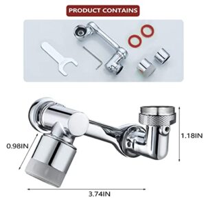 1080 ° rotating sink faucet aerator,faucet extender,2 kinds of water outlet mode robot arm faucet adapter for gargling, washing eyes,washing hair,washing face,washing sink (Dual Mode)