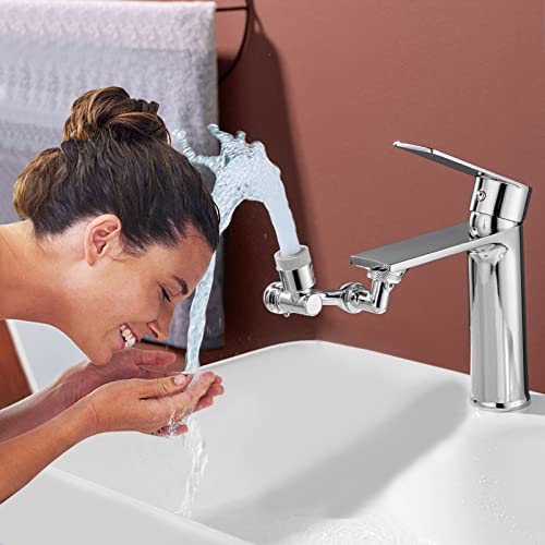 1080 ° rotating sink faucet aerator,faucet extender,2 kinds of water outlet mode robot arm faucet adapter for gargling, washing eyes,washing hair,washing face,washing sink (Dual Mode)