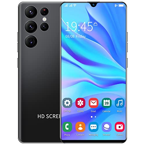 S22+ Ultra 6.26in Unlocked Smartphone, Face ID HD Full Screen Unlocked Cell Phone, 4GB ROM 64GB RAM, for Android 10, 5MP 8MP Cameras, 2800mAh, Dual SIM Mobile Phone Support WiFi BT FM GPS(Black)