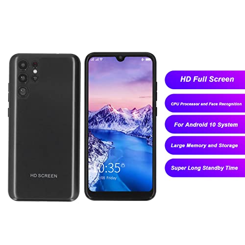 S22+ Ultra 6.26in Unlocked Smartphone, Face ID HD Full Screen Unlocked Cell Phone, 4GB ROM 64GB RAM, for Android 10, 5MP 8MP Cameras, 2800mAh, Dual SIM Mobile Phone Support WiFi BT FM GPS(Black)