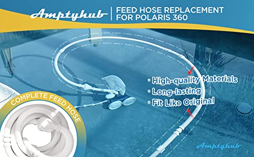 Amptyhub 9-100-3100 Feed Hose Complete with Back-Up Valve and Universal Wall Fitting Replacement for Polaris 360 (Not Compatible with Polaris 280 380）)