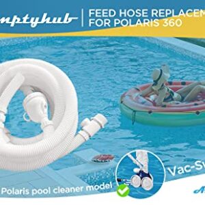 Amptyhub 9-100-3100 Feed Hose Complete with Back-Up Valve and Universal Wall Fitting Replacement for Polaris 360 (Not Compatible with Polaris 280 380）)