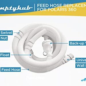 Amptyhub 9-100-3100 Feed Hose Complete with Back-Up Valve and Universal Wall Fitting Replacement for Polaris 360 (Not Compatible with Polaris 280 380）)