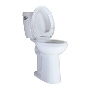 WinZo WZ5888 Elongated Two Piece Toilet with Extra Tall Bowl 21.25” Comfortable 1.28 GPF Side Flush White