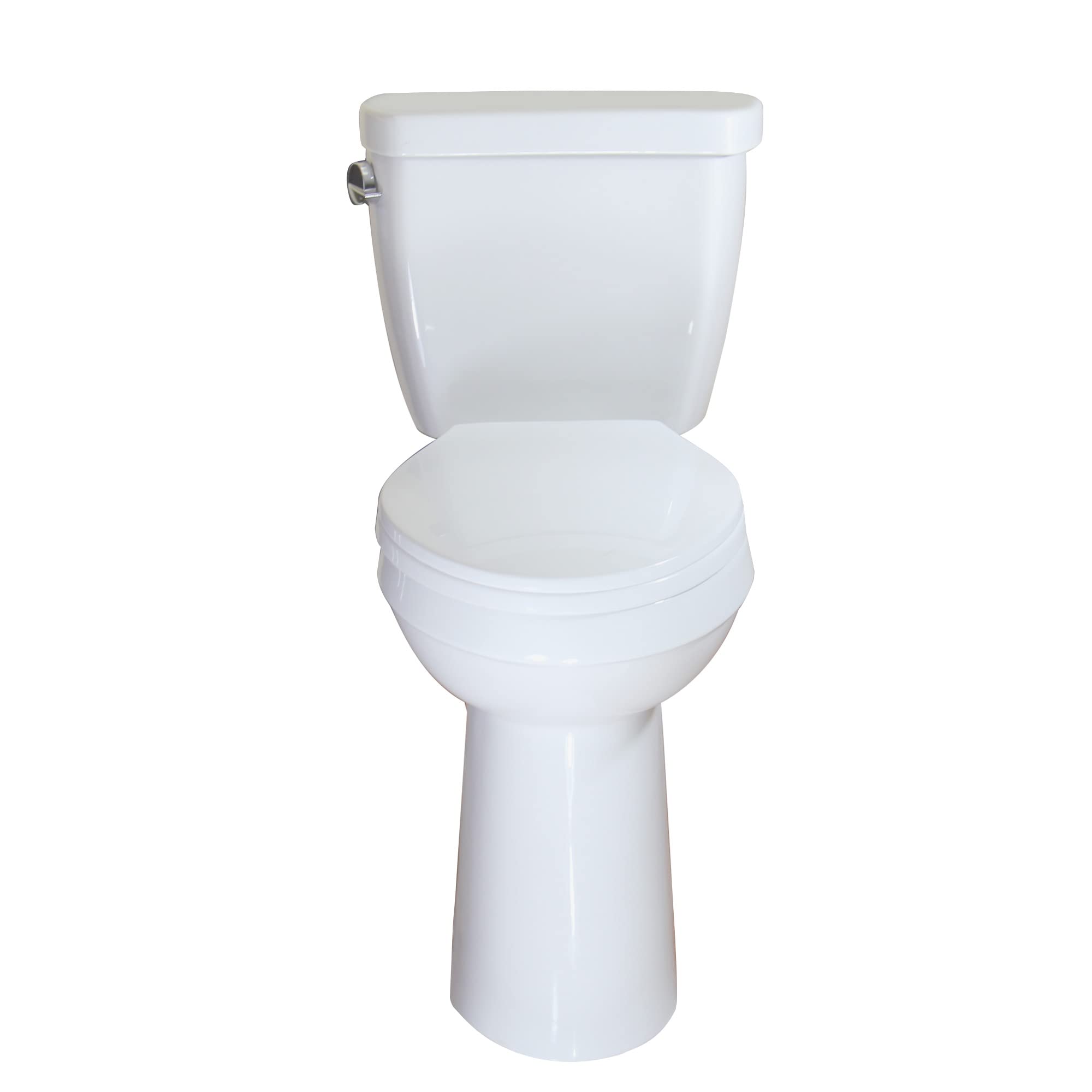 WinZo WZ5888 Elongated Two Piece Toilet with Extra Tall Bowl 21.25” Comfortable 1.28 GPF Side Flush White