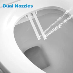 Bidet Toilet Seat Elongated,Non-Electric Bidet Seat,Toilet Water Spray,Bidet Attachment for Toilet Dual Nozzle with Self Cleaning, Adjustable Water Pressure, White - Slow Close Toilet Cover