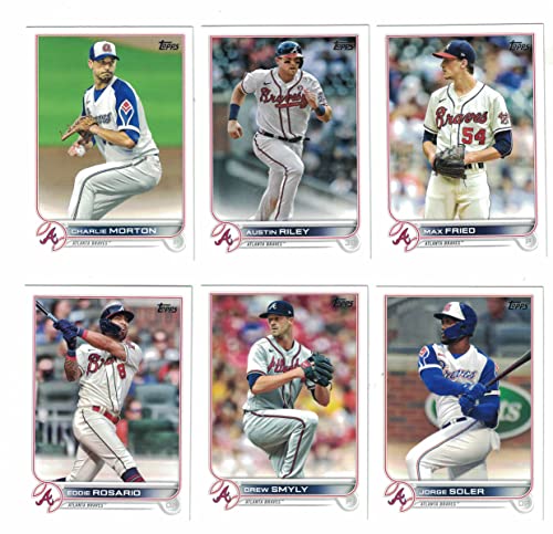 Atlanta Braves / 2022 Topps Baseball Team Set (Series 1 and 2) with (24) Cards. ***PLUS Bonus Cards of Former Braves Greats: David Justice, Andruw Jones and Tom Glavine!***