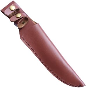 leather knife sheath holster fits up to 7.5" kratos blades zf1, zf2, zf4. double handle strap