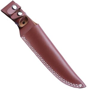 kratos leather knife sheath holster fits up to 7.5" blades zf3, zf5, zf6, zf7, & zf8, with double handle strap