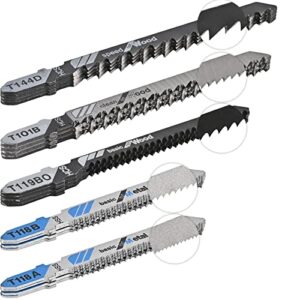 20 PCS Jigsaw Blades Set, Assorted T-Shank Replacement Jig Saw Blades Set for Cutting Wood and Metal,