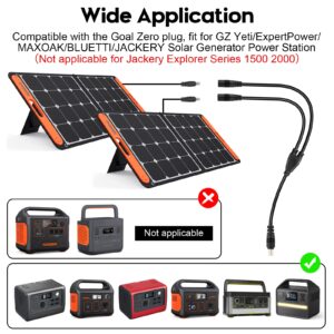 PAEKQ Solar Adapter 8mm Splitter, DC8mm Female and Male Combiner Cable Y Splitter Adapter Cable for Solar Panel Portable Power Station Compatible with Jackery Goal Zero