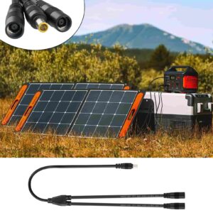 PAEKQ Solar Adapter 8mm Splitter, DC8mm Female and Male Combiner Cable Y Splitter Adapter Cable for Solar Panel Portable Power Station Compatible with Jackery Goal Zero