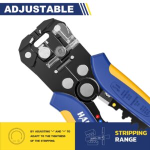 haisstronica Wire Stripper Tool,AWG 24-10 Automatic Wire Stripper and Crimping Tool, Universal Wire Crimper Tool