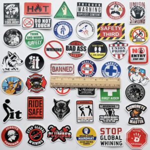 HiroKun 100Pcs Funny Hard Hat Stickers Hilarious Stickers for Construction Worker Welder Carpenter Plumber Foreman