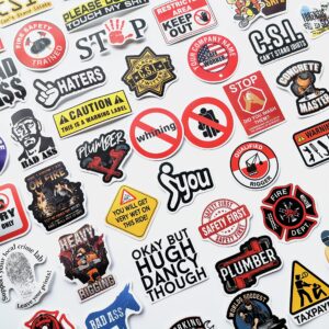 HiroKun 100Pcs Funny Hard Hat Stickers Hilarious Stickers for Construction Worker Welder Carpenter Plumber Foreman