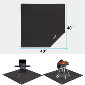 DocSafe 40" Square Fire Pit Mat Under Grill Mat,Fireproof Mat 4 Layers Fire Pit Pad Protect for Deck Patio Grass Outdoor Wood Burning Fire Pit and BBQ Smoker,Portable Reusable and Waterproof,Black