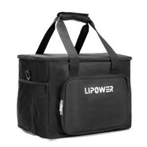 lipower carrying case compatible with mars-1000w portable power station, storage bag ip54 dustproof waterproof and multiple pockets for charging cable and accessories