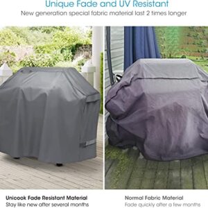 Unicook 60 Inch Grey Grill Cover and 32 Inch Round Fire Pit Cover Bundle