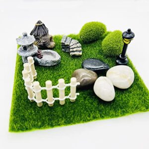 Cayway 26 PCS Outdoor Fairy Garden Miniatures Mini Zen Garden Accessories, Artificial Garden Grass, Model Trees, Terrarium Ornaments, Dollhouse Supplies, Bonsai Decorative Craft Tools Kit