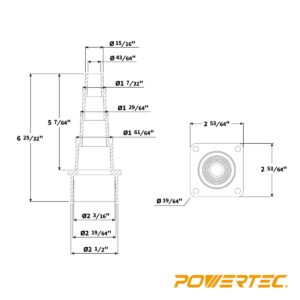 POWERTEC 70121V Universal Tool Adapter for Shop Vac Wet/Dry Vacuums, 1 PK