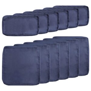 incbruce 12 piece outdoor patio cushion covers replacement, outdoor cushion slipcovers(6 seat covers and 6 back covers) with zipper for outdoor furniture, patio sofa couch(dark blue)