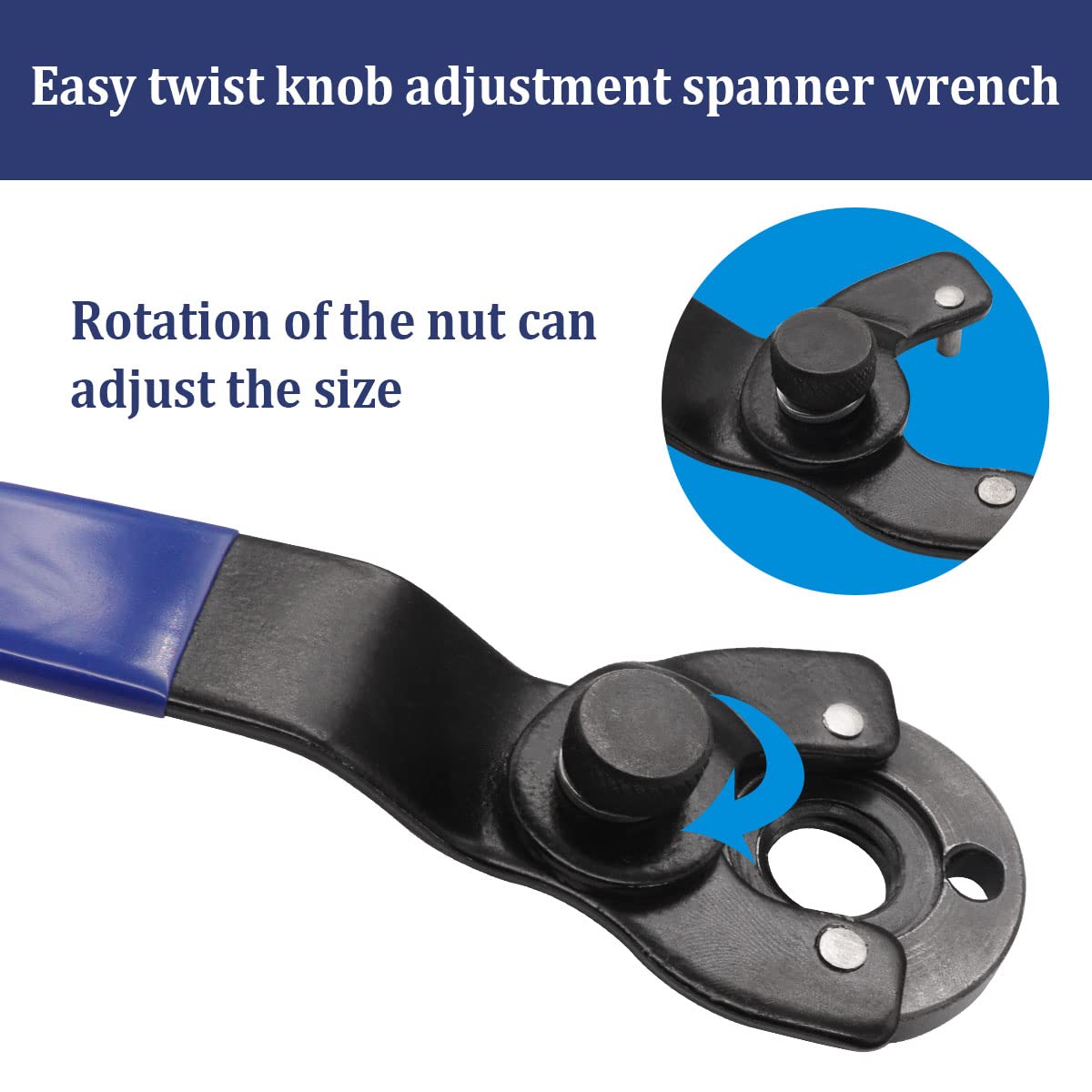 Seamaka Grinder Wrench Universal Adjustable Grinder Spanner ​Wrench,Lock-nut Grinder WrenchSuitable for 4 ",5", 6 ",7" and 9" Angle Grinders O-K-023-B