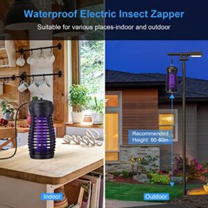 Kaocomo Bug Zapper for Outdoor - 15W High Powered Waterproof Electric Mosquitoes Zapper Killer, Insect & Fly Trap, Light Bulb Lamp