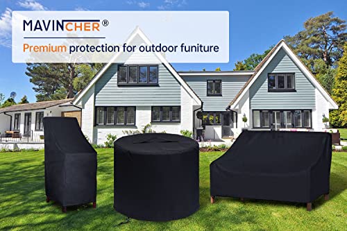 MAVINCHER Fire Pit Cover for Solo Stove Cover 22 Inch, Solo Stove Bonfire Cover Waterproof, 600D Heavy Duty Solo Stove Bonfire Accessories, Black, 22" D x 16" H