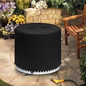 MAVINCHER Fire Pit Cover for Solo Stove Cover 22 Inch, Solo Stove Bonfire Cover Waterproof, 600D Heavy Duty Solo Stove Bonfire Accessories, Black, 22" D x 16" H